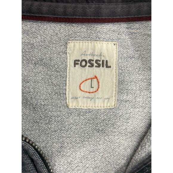 Fossil Men's 1/4 Zip Pullover Long Sleeve Size Large Sweatshirt/Jacket - Picture 6 of 6